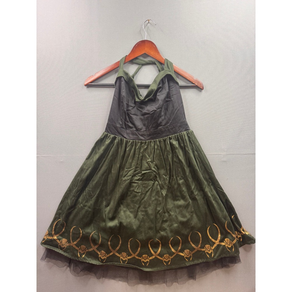 Her Universe Marvel Loki Halter Dress Green Black Gold‎ Limited Edition Medium